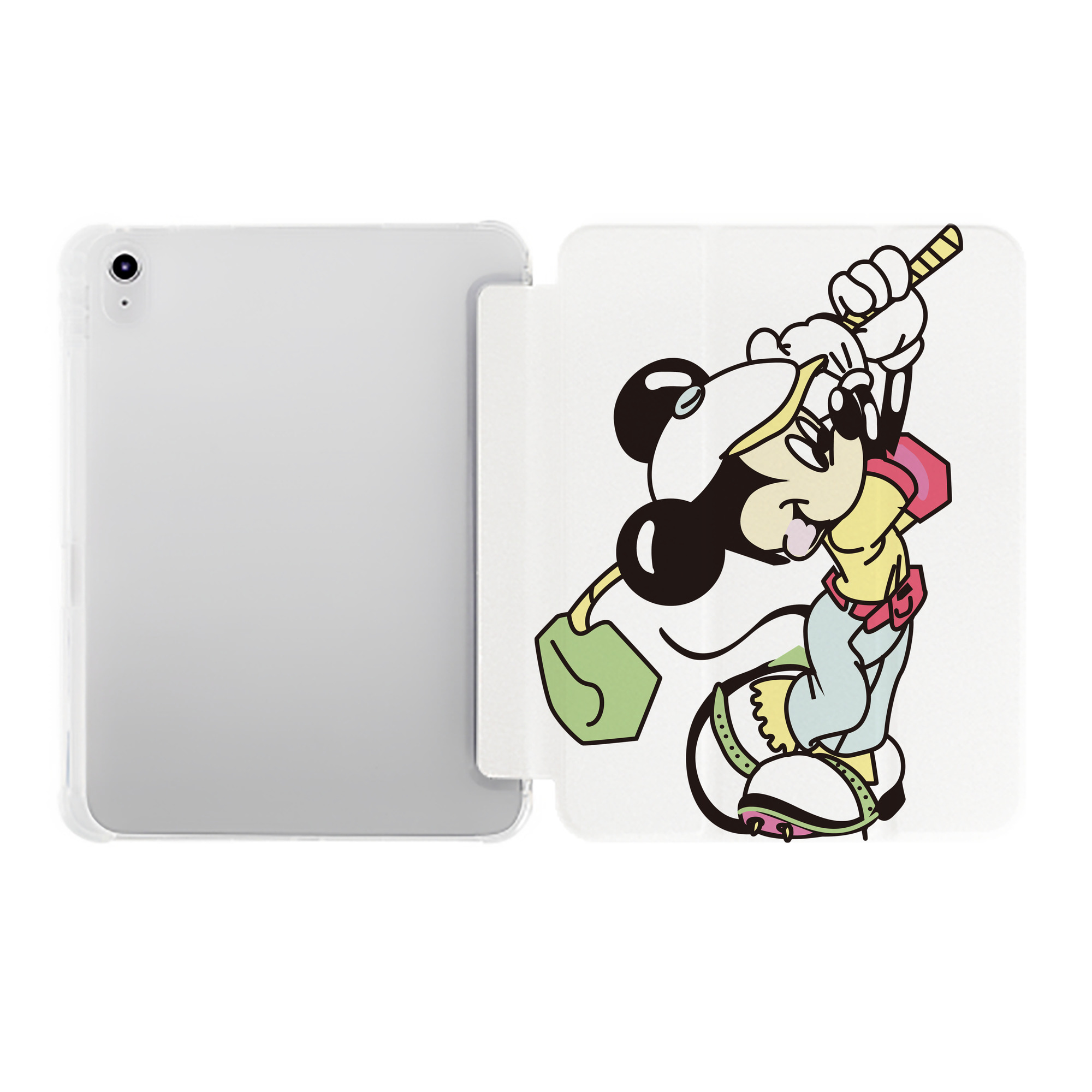 （画像用） ミッキーマウス Mickey Mouse IPad ケース ペン収納付き 三つ折りスタンド PUレザー×シリコン 対応機種9.5/10.5/10.9インチ